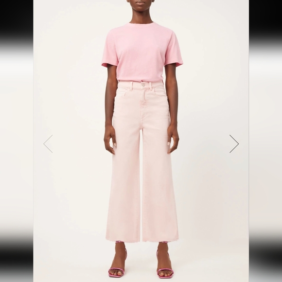 DL1961 Pants - DL1961 Hepburn Highrise Wide Leg In Pink Peony